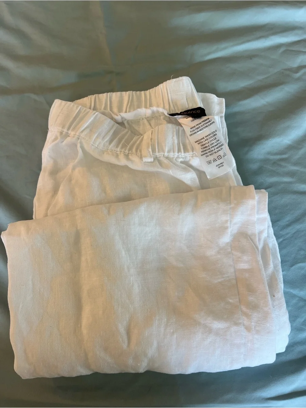 Quince White Linen Relaxed Waist pants